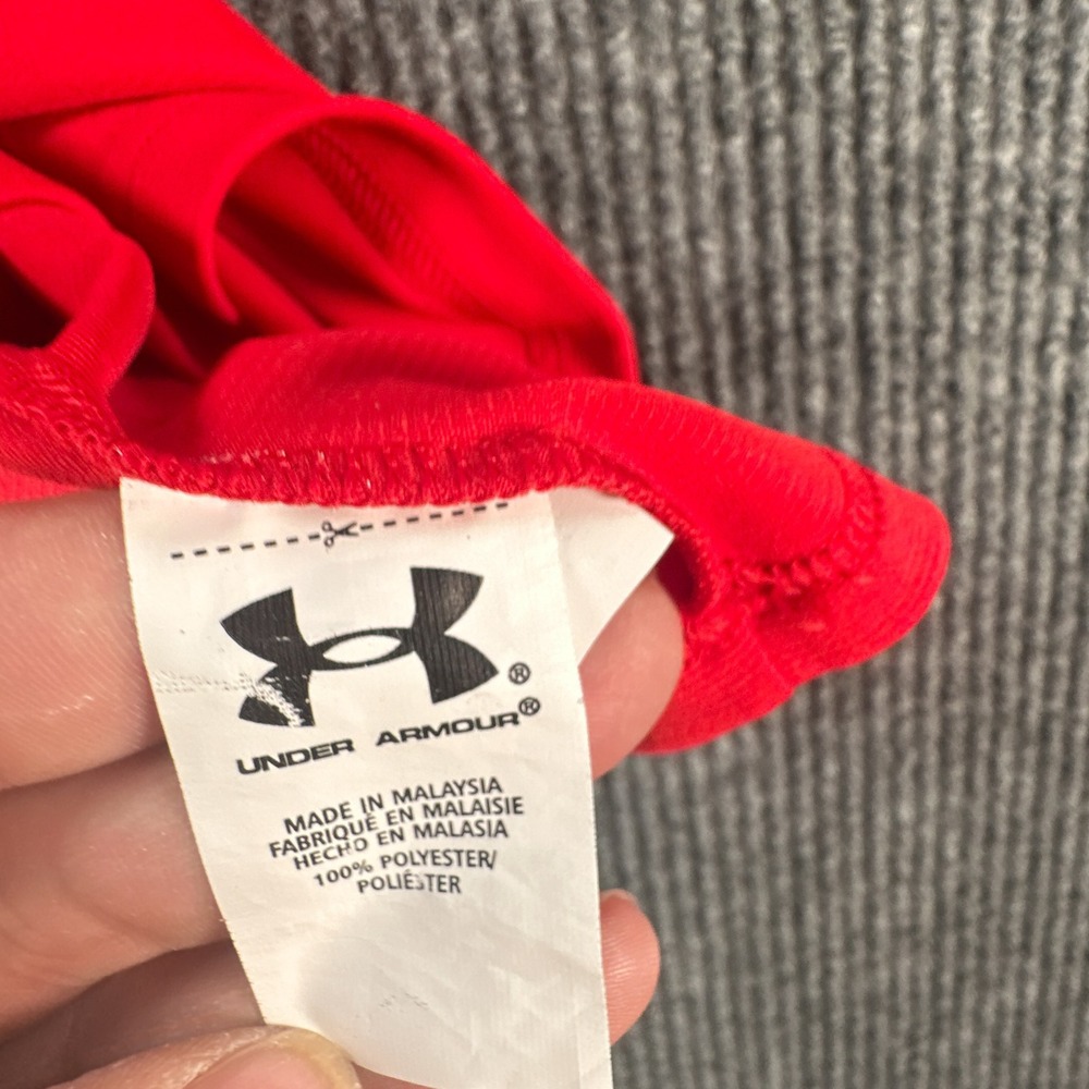 Under Armour Boys Red HeatGear Loose Fit Henley Baseball Jersey Shirt YXL - Picture 3 of 11